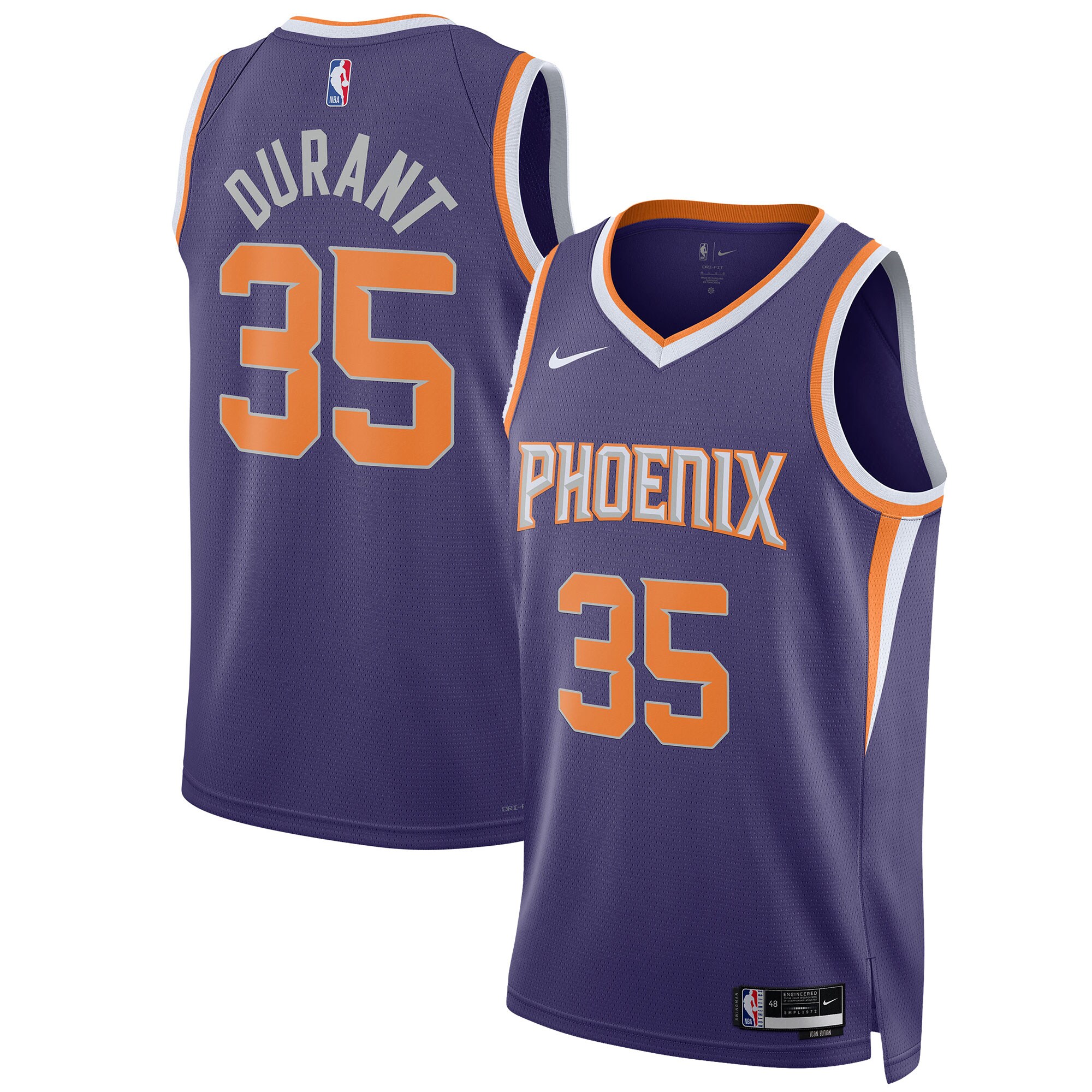 Phoenix Suns unisex phoenix suns kevin durant nike purple swingman jersey – icon edition Collection | Official Suns Shop