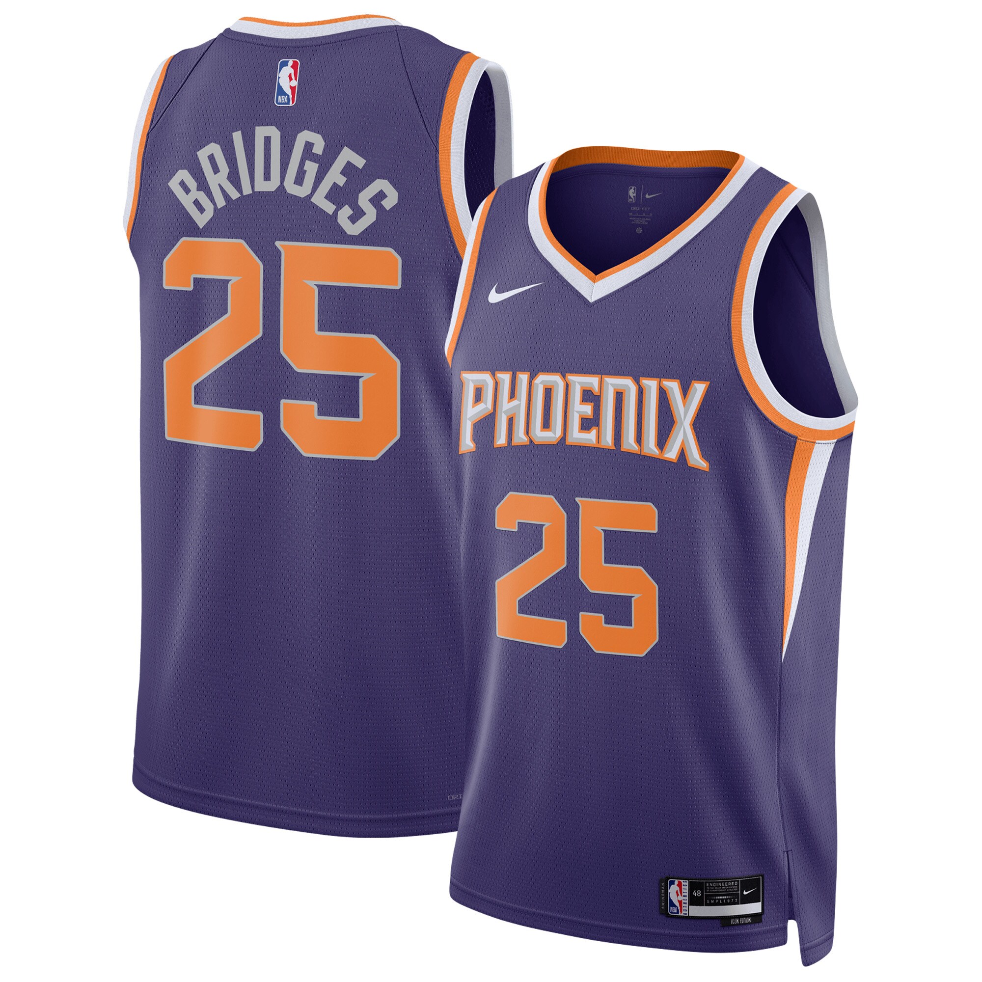 Phoenix Suns unisex phoenix suns mikal bridges nike purple swingman jersey – icon edition Collection | Official Suns Shop