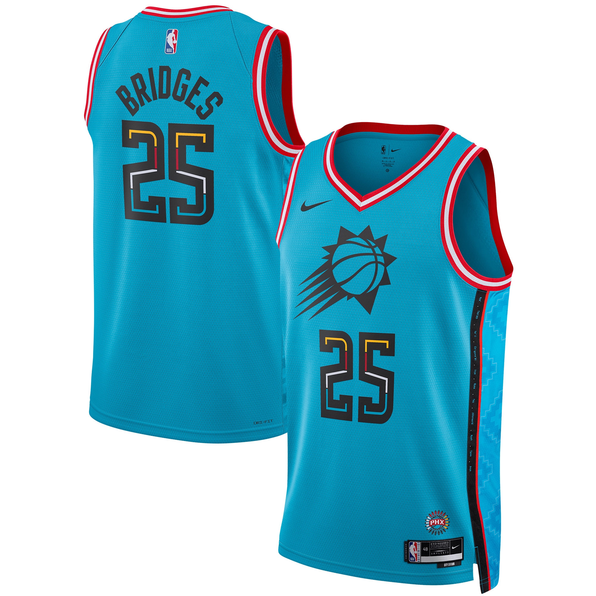 Phoenix Suns unisex phoenix suns mikal bridges nike turquoise 202223 swingman jersey – city edition Collection | Official Suns Shop