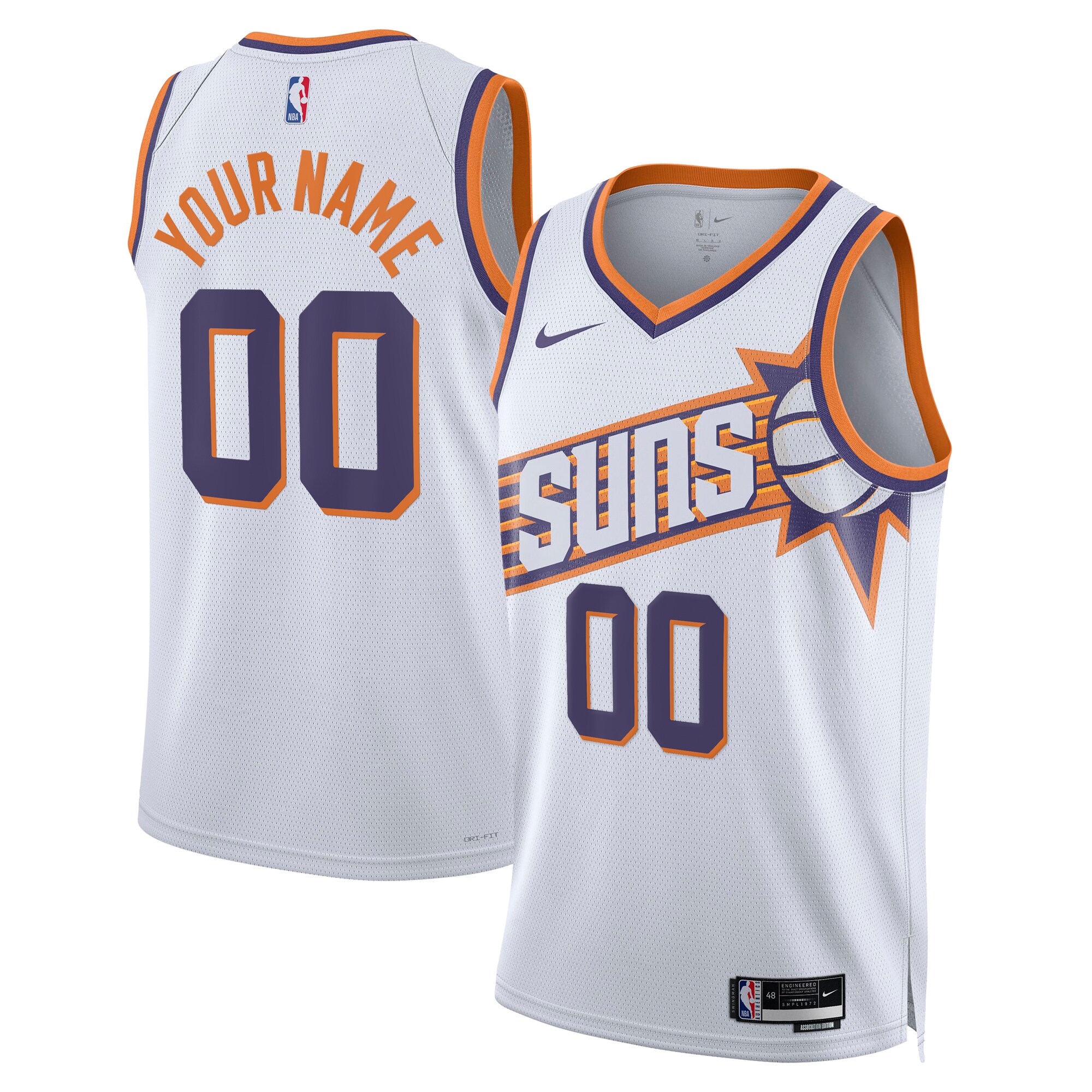 Phoenix Suns unisex phoenix suns nike white swingman custom jersey – association edition Collection | Official Suns Shop