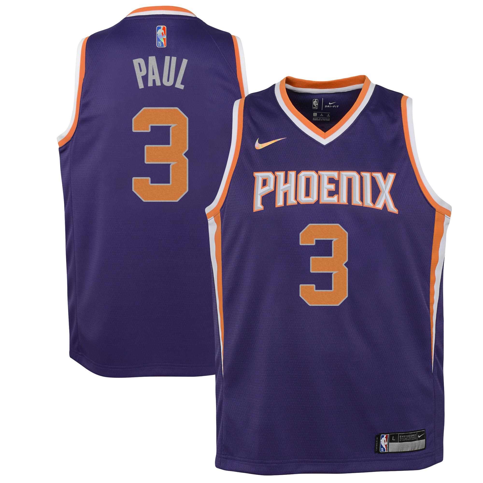 Phoenix Suns youth phoenix suns chris paul nike purple 202122 diamond swingman jersey – icon edition Collection | Official Suns Shop