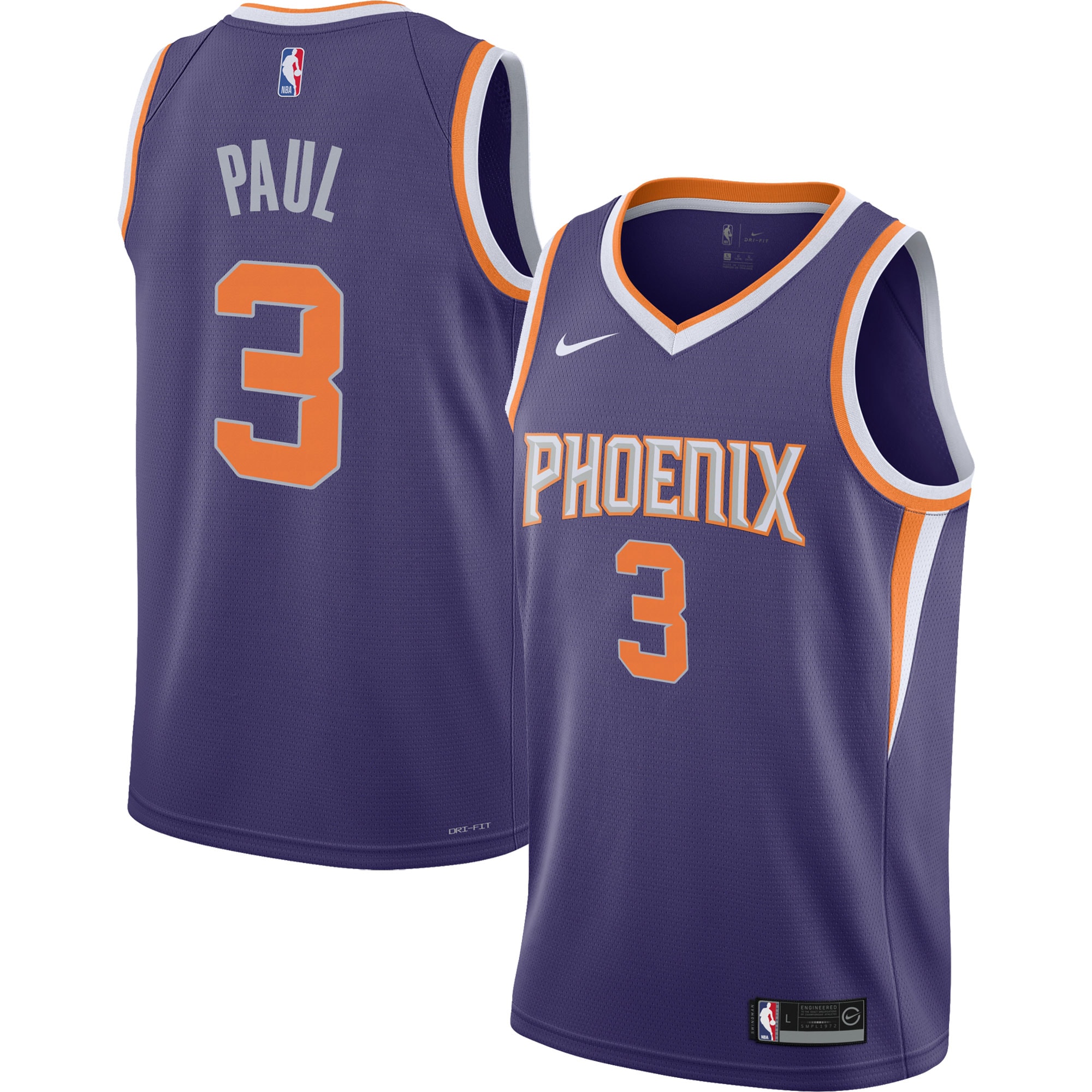 Phoenix Suns youth phoenix suns chris paul nike purple swingman jersey – icon edition Collection | Official Suns Shop