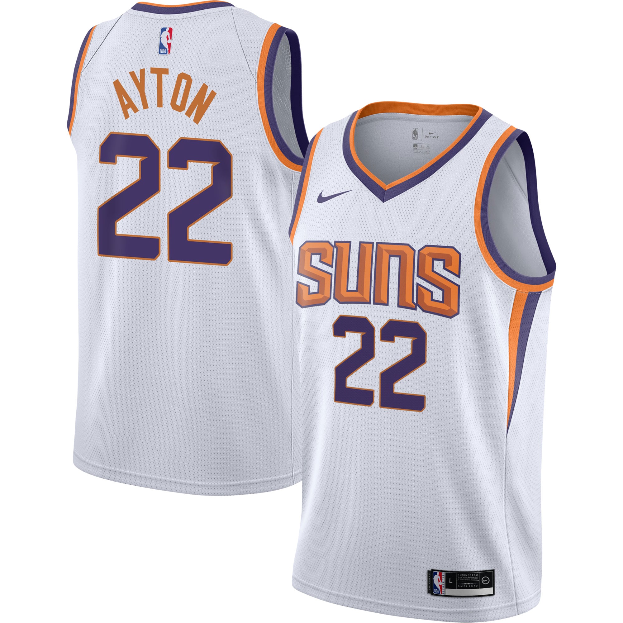 Phoenix Suns youth phoenix suns deandre ayton nike white swingman jersey – association edition Collection | Official Suns Shop