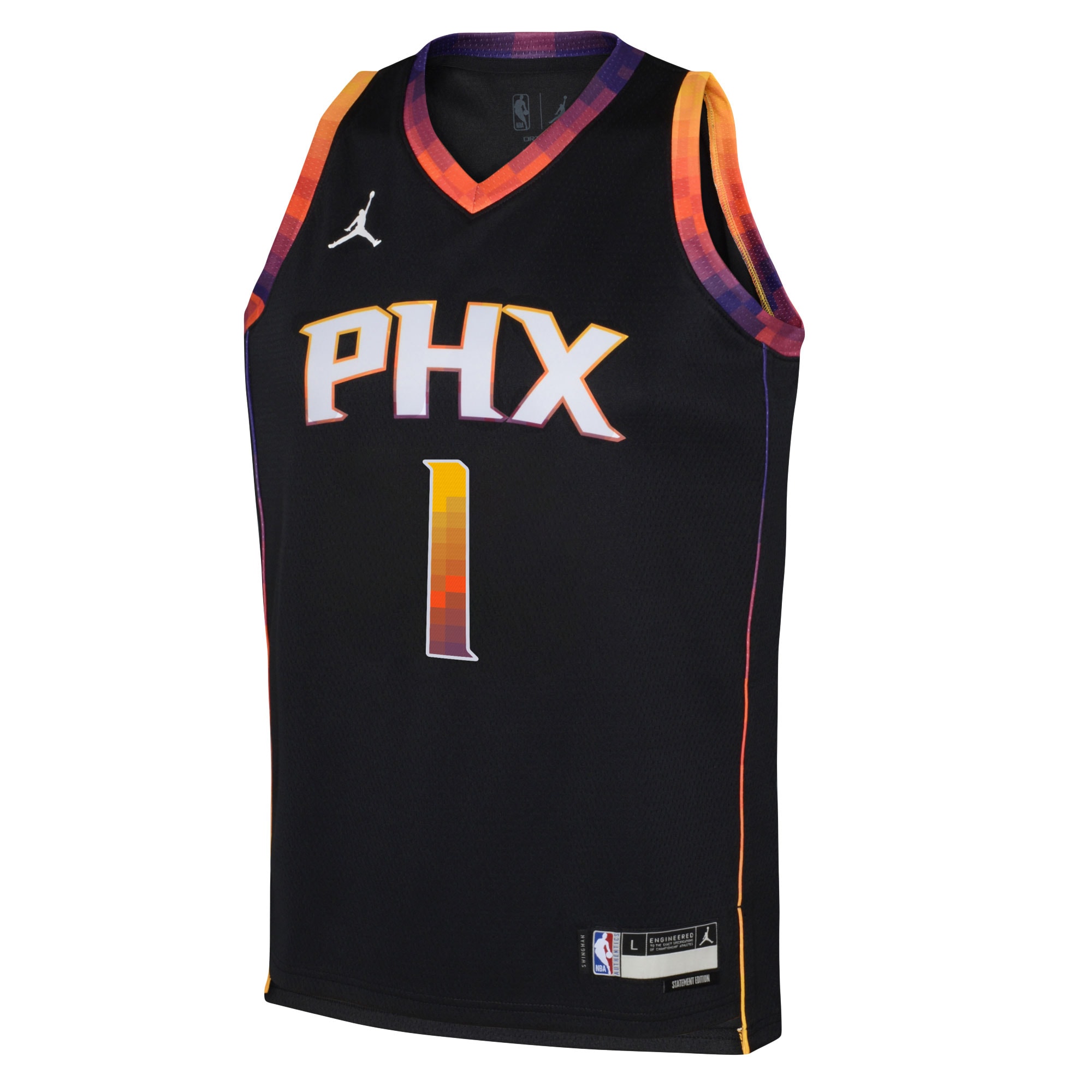 Phoenix Suns youth phoenix suns devin booker jordan brand black swingman jersey – statement edition Collection | Official Suns Shop