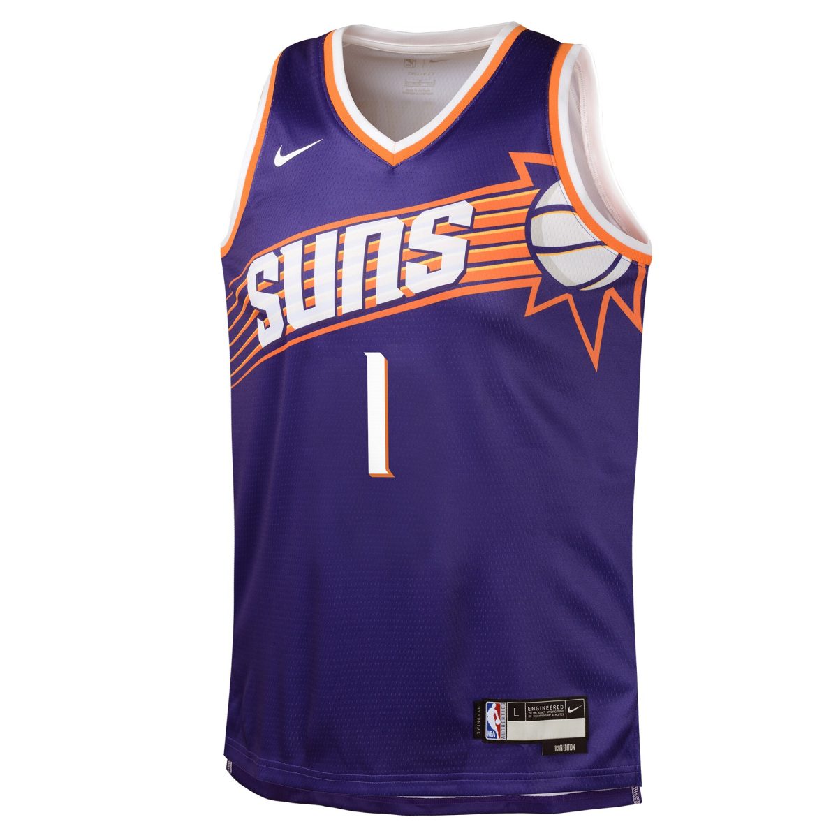 Phoenix Suns youth phoenix suns devin booker nike purple swingman jersey – icon edition Collection | Official Suns Shop