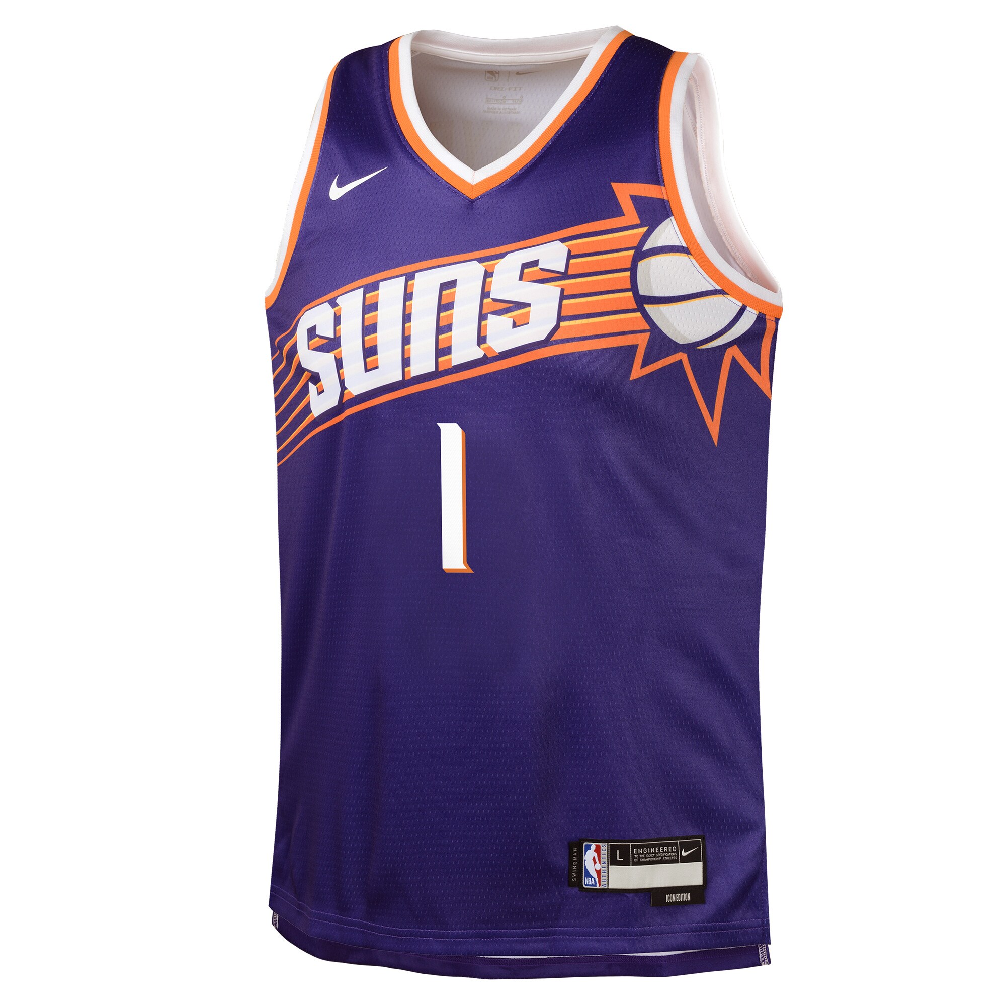Phoenix Suns youth phoenix suns devin booker nike purple swingman jersey – icon edition Collection | Official Suns Shop