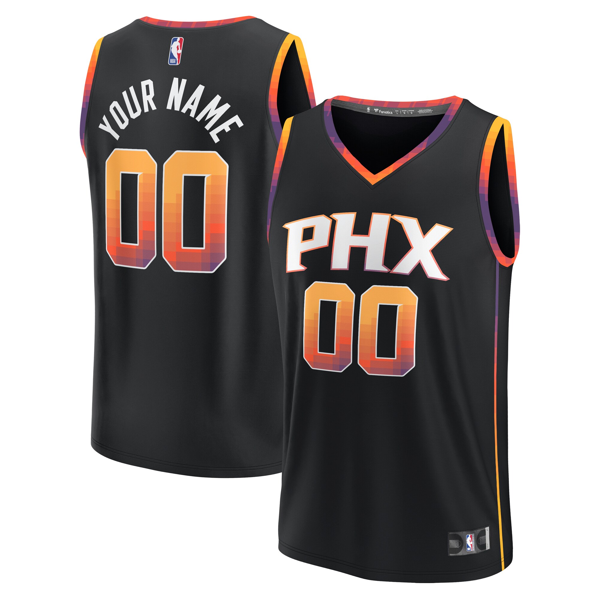 Phoenix Suns youth phoenix suns fanatics black fast break replica custom jersey – statement edition Collection | Official Suns Shop