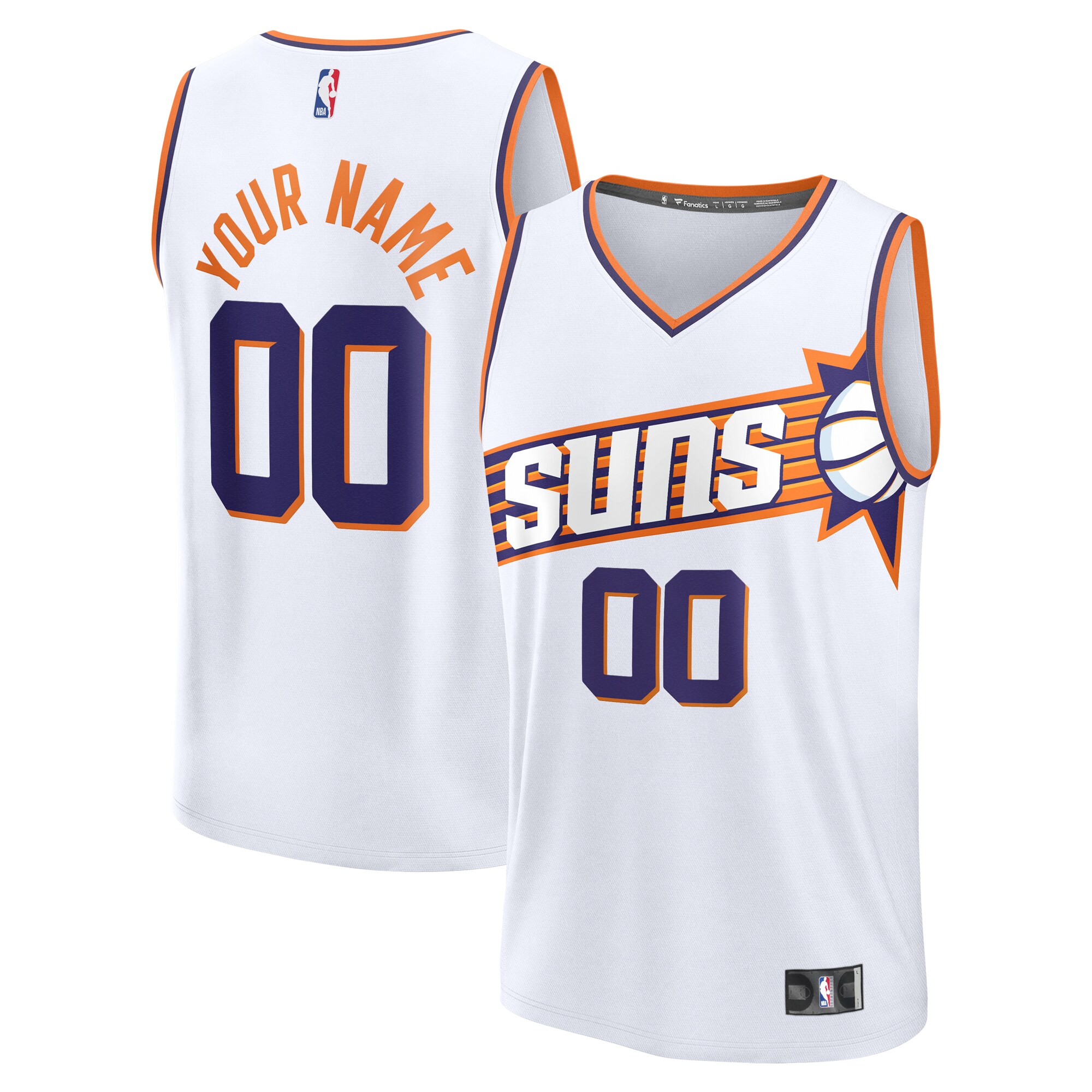 Phoenix Suns youth phoenix suns fanatics white custom fast break jersey – association edition Collection | Official Suns Shop