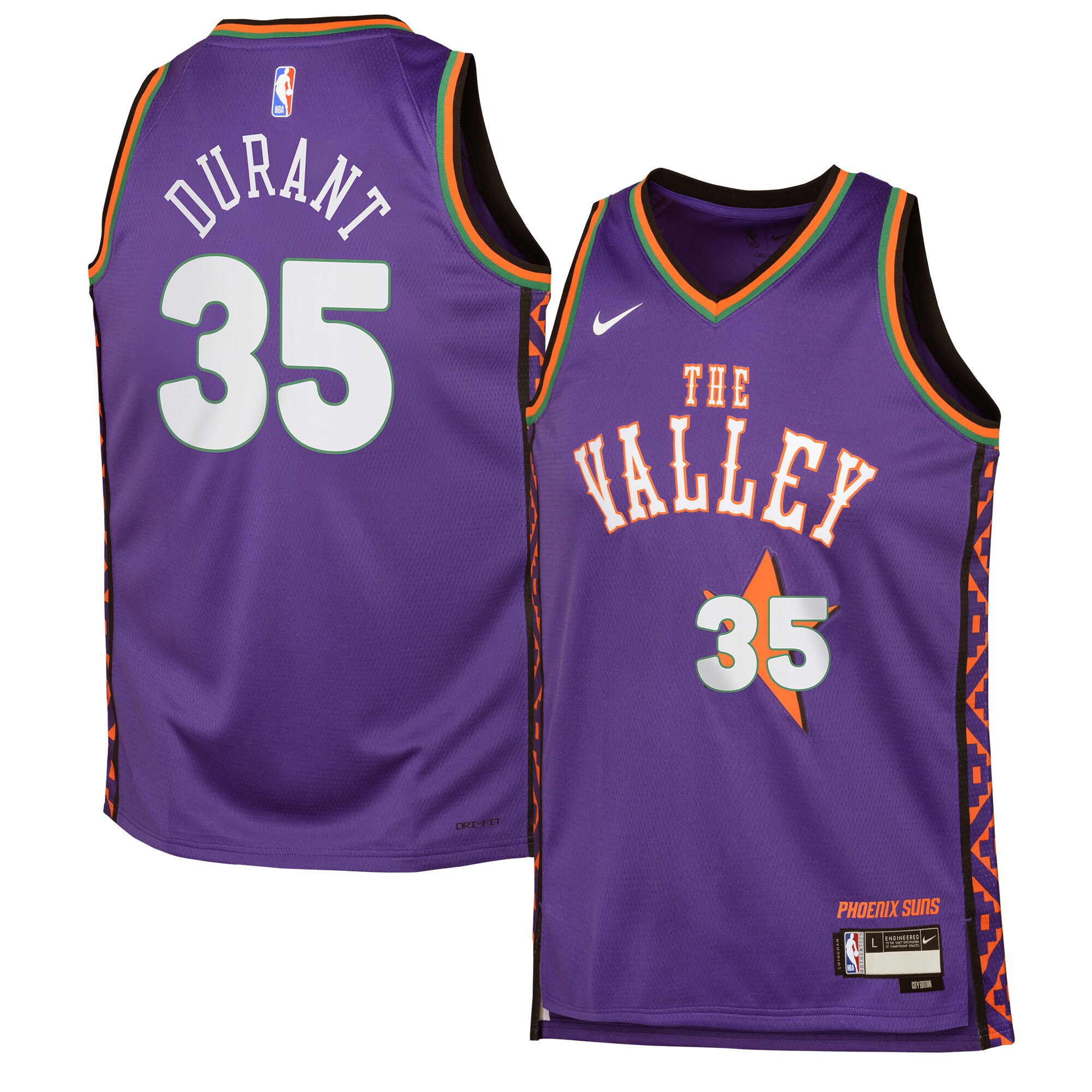 Phoenix Suns youth phoenix suns kevin durant nike purple 202425 swingman player jersey – city edition Collection | Official Suns Shop