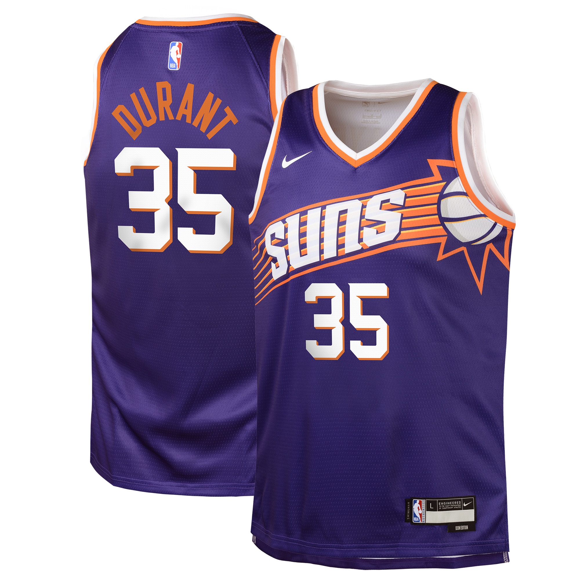Phoenix Suns youth phoenix suns kevin durant nike purple swingman jersey – icon Collection | Official Suns Shop