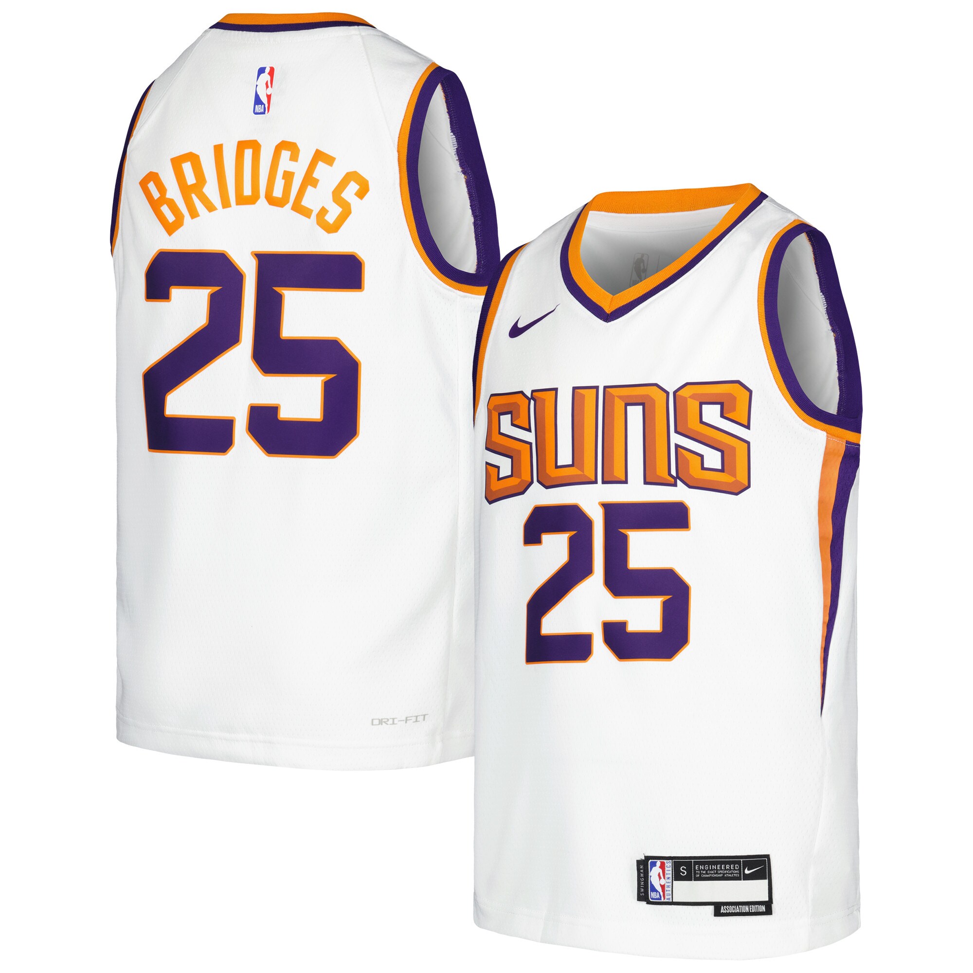 Phoenix Suns youth phoenix suns mikal bridges nike white swingman jersey – association edition Collection | Official Suns Shop